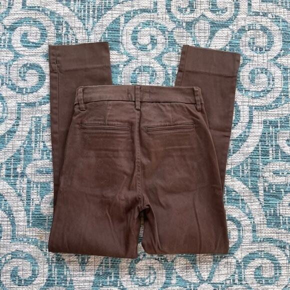 Level 99 Brown Wax‎ Coated Ankle Crop Pants Zipper Pockets - Size 25 - Picture 3 of 12